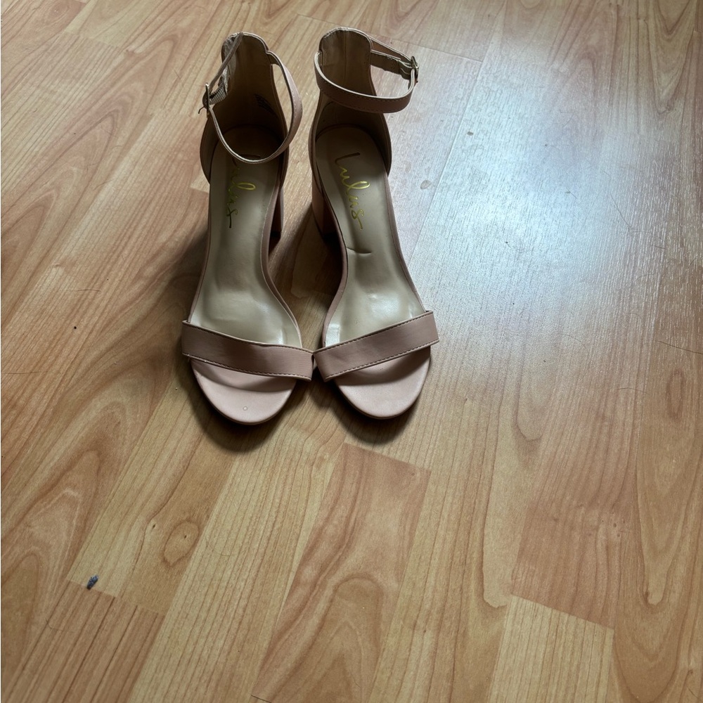 Lulu's Blush Ankle Strap Heels